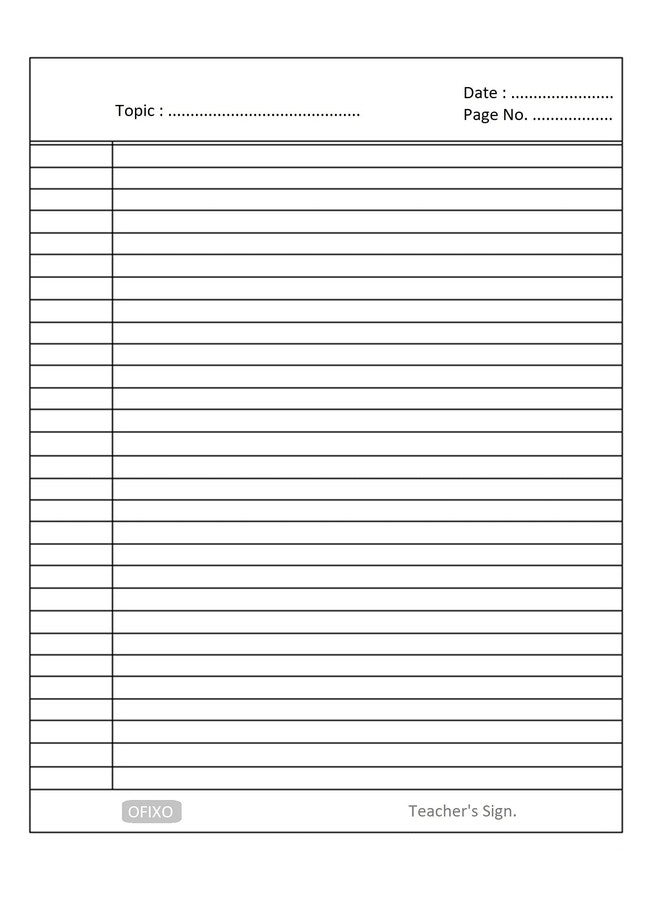 OFIXO A4 Size Both Side Ruled Sheet for Project/Practical/Homework (Pack of 100 sheets) (Model Number: OFX_RULD100) - Image 4