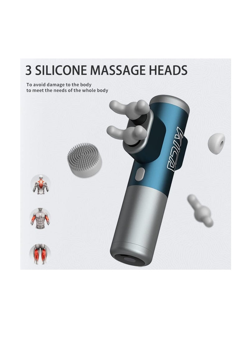 KiCA KICA Pro Double Head Massage Gun, LED Display, Touchscreen Massage Gun, Portable Compact Handheld Massage Gun for Neck, Shoulder, Back, Hand Massager with 3 Massage Heads, Blue - Image 4
