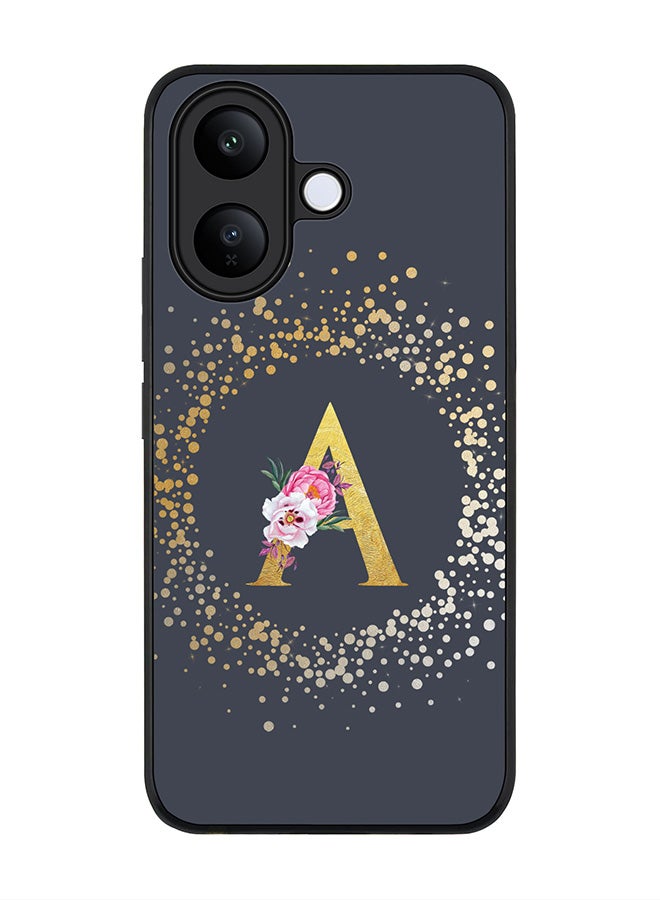 Stylizedd For vivo V60 Lite 5G / V60 Lite 4G Case,Slim fit Camera Protection, Shockproof Thin Phone cover  - Custom Monogram Floral - A  (Grey ) - Image 1