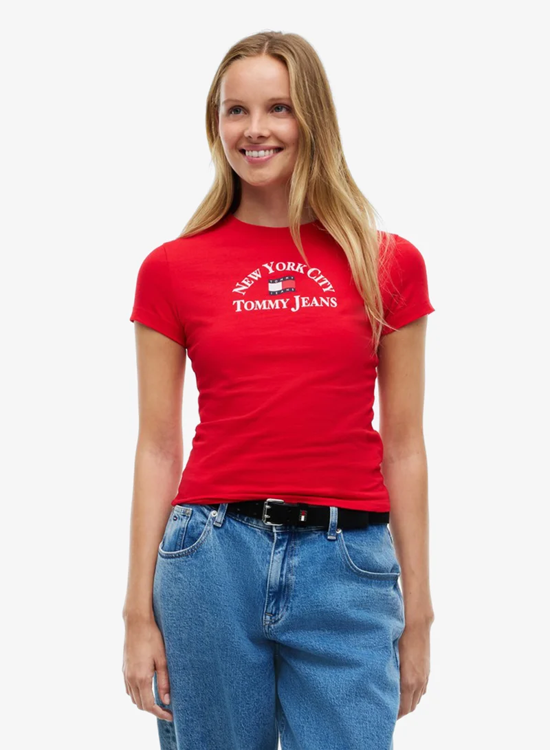 Tommy Jeans Wavy Flag Slim Jersey T-Shirt