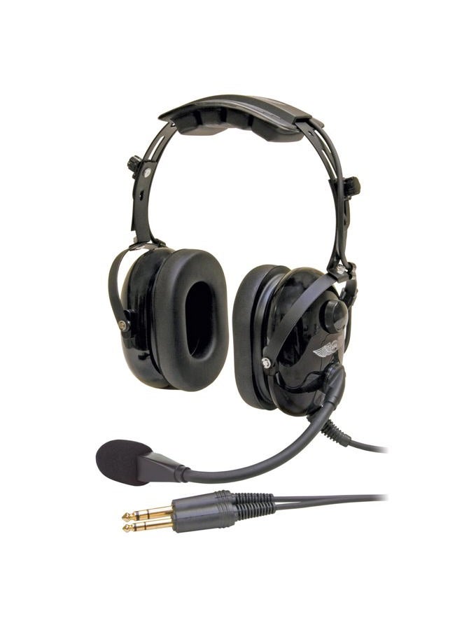 ASA AirClassics HS-1A Pilot Headset Durability - 23 dB Noise Reduction - Noise-Canceling Mic - Stereo/Mono - Gold-Plated Plugs Essential Aviation Headset - General Aviation Headsets for Pilots - Image 1
