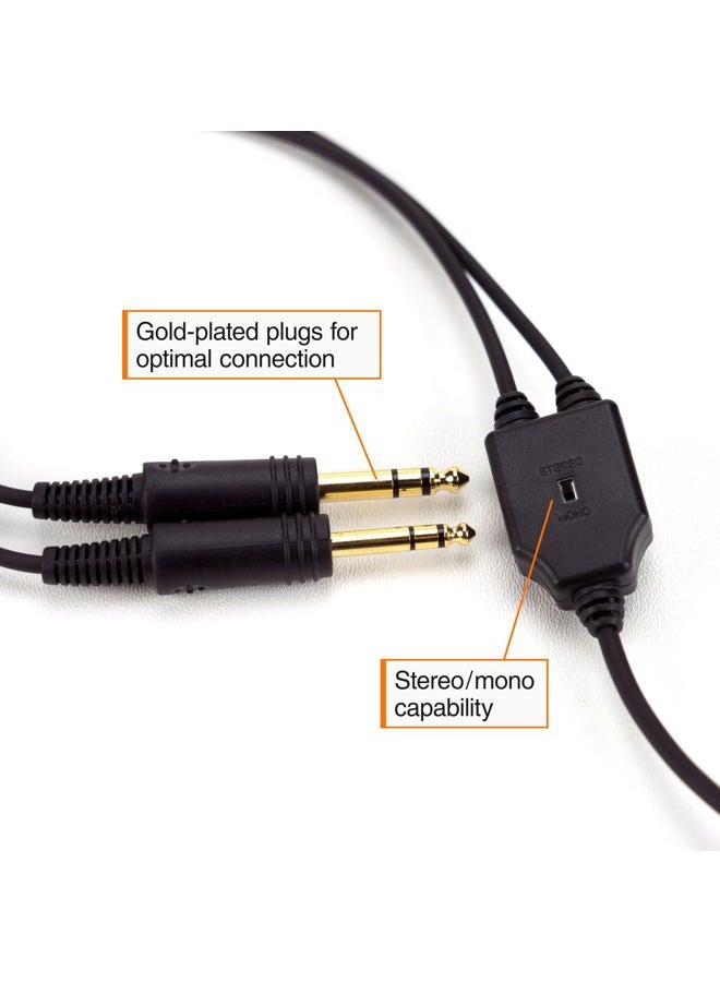 ASA AirClassics HS-1A Pilot Headset Durability - 23 dB Noise Reduction - Noise-Canceling Mic - Stereo/Mono - Gold-Plated Plugs Essential Aviation Headset - General Aviation Headsets for Pilots - Image 5