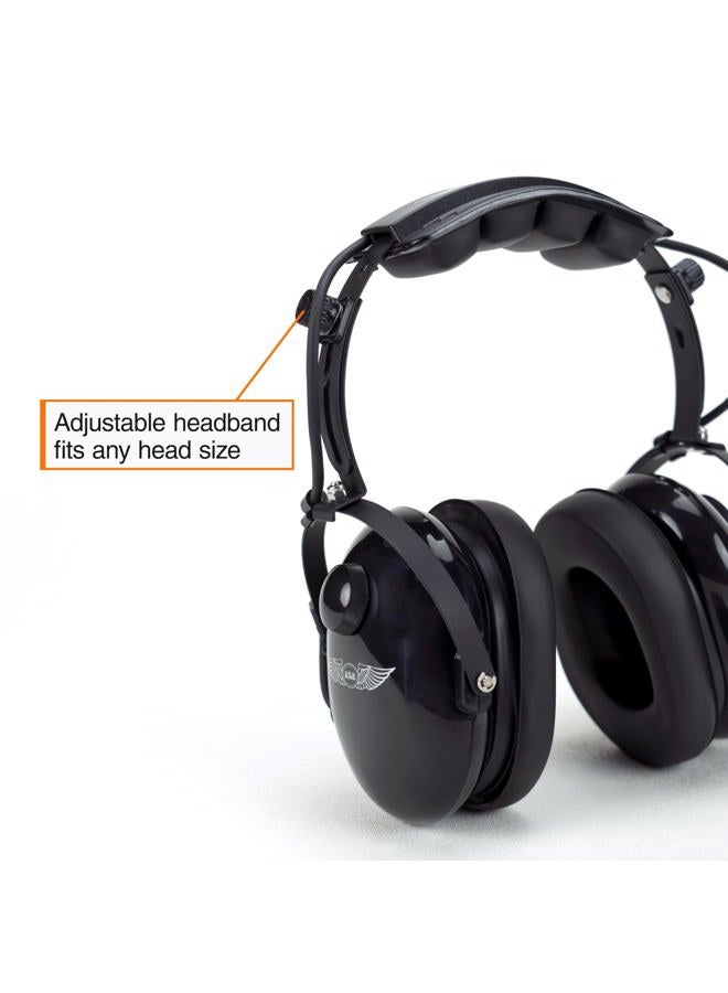 ASA AirClassics HS-1A Pilot Headset Durability - 23 dB Noise Reduction - Noise-Canceling Mic - Stereo/Mono - Gold-Plated Plugs Essential Aviation Headset - General Aviation Headsets for Pilots - Image 3