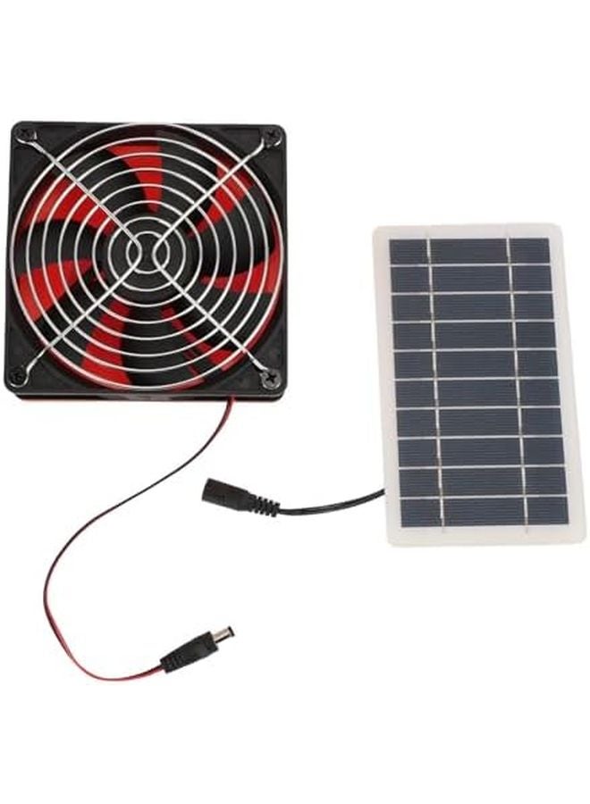 10W Solar Powered Ventilation Fan With Mesh Baffle For Round Duct Greenhouse RV Attic Boat - Image 2