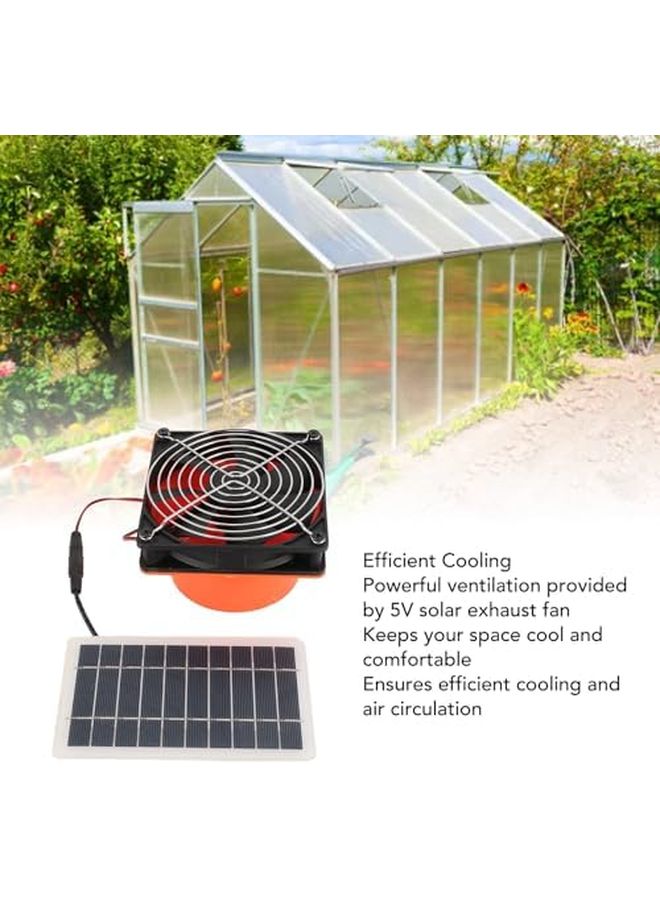 10W Solar Powered Ventilation Fan With Mesh Baffle For Round Duct Greenhouse RV Attic Boat - Image 4
