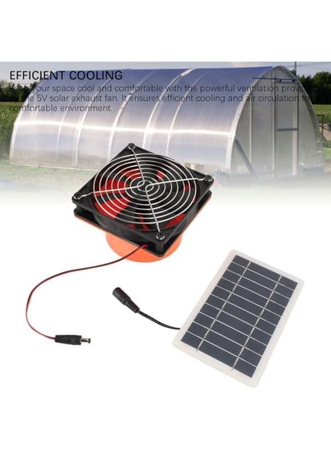 10W Solar Powered Ventilation Fan With Mesh Baffle For Round Duct Greenhouse RV Attic Boat - Image 5