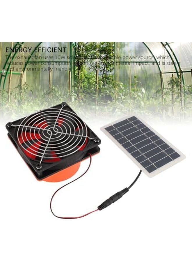 10W Solar Powered Ventilation Fan With Mesh Baffle For Round Duct Greenhouse RV Attic Boat - Image 3