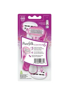 pure silk Contour 6 Premium Disposable Razor Value Pack Bundle (3 Packs9 Total Razors)  - Image 3