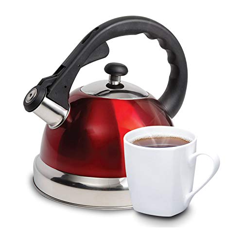 Mr. coffee غلاية شاي مستر كوفي كلاريديل من الفولاذ المقاوم للصدأ، سعة 2.2 لتر، باللون الأحمر المعدني - Image 3