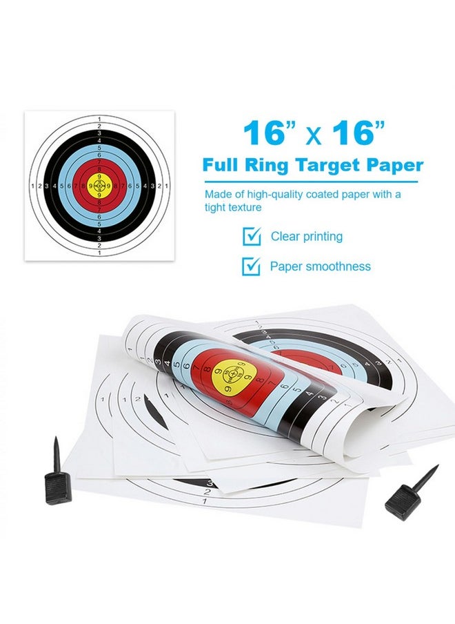 SenseYo SenseYo 30 Pack Archery Targets Paper, Standard Bow Arrow Targets Archery for Hunting & Archery Targets, Target Archery Accessories for Hunting Backyard (10 Rings,16x16in)  - Image 5