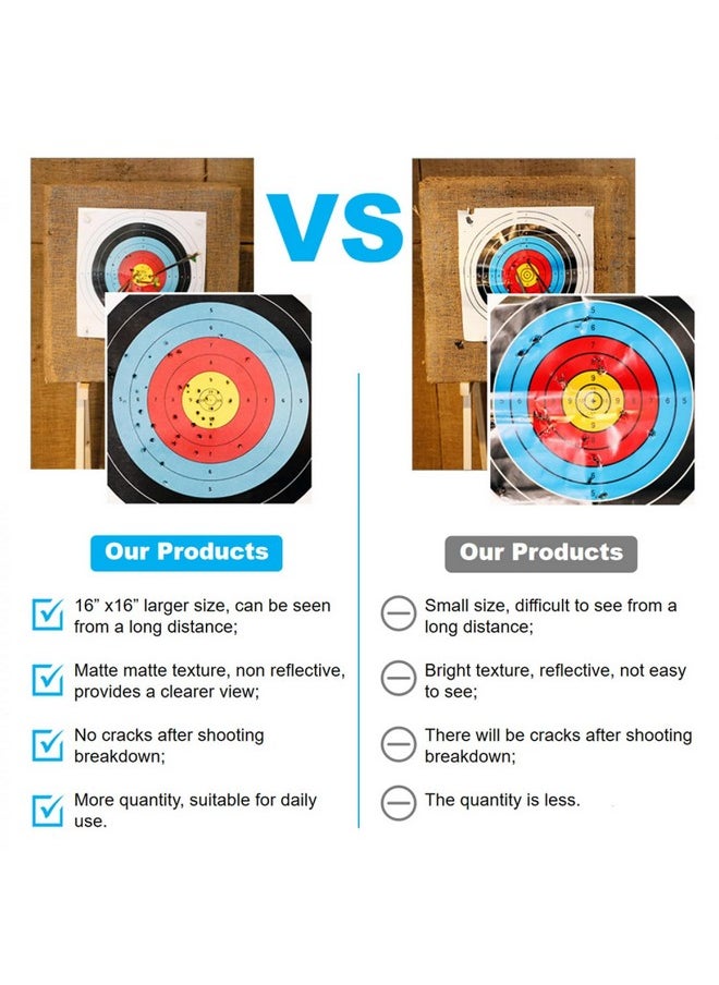 SenseYo SenseYo 30 Pack Archery Targets Paper, Standard Bow Arrow Targets Archery for Hunting & Archery Targets, Target Archery Accessories for Hunting Backyard (10 Rings,16x16in)  - Image 3