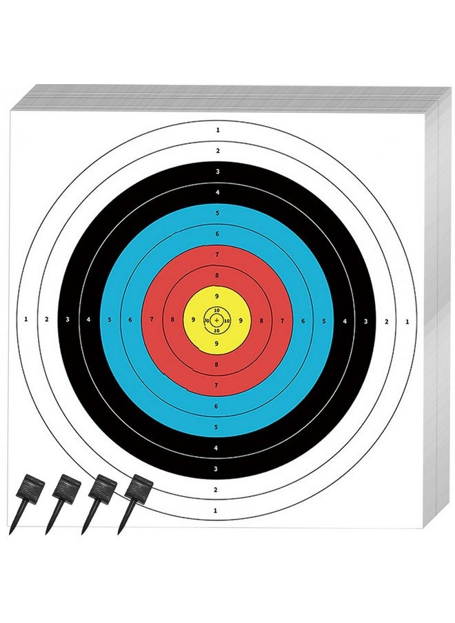 SenseYo SenseYo 30 Pack Archery Targets Paper, Standard Bow Arrow Targets Archery for Hunting & Archery Targets, Target Archery Accessories for Hunting Backyard (10 Rings,16x16in)  - Image 1