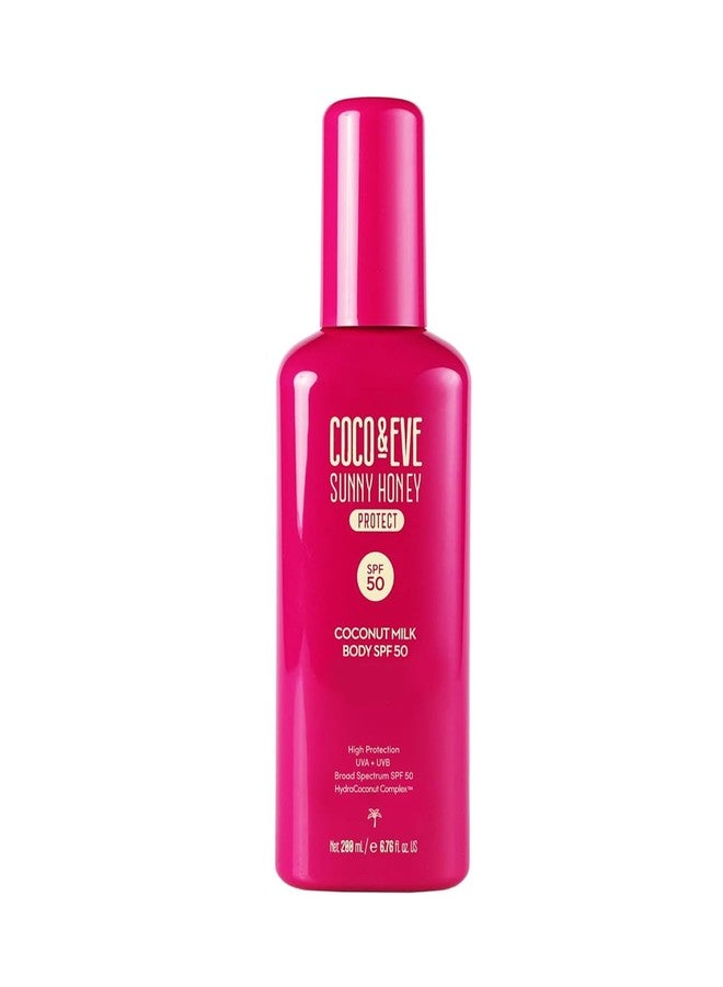 Coco & Eve Coconut Milk Body Sunscreen SPF 50 - Broad Spectrum UVA/UVB Sun Protection, Hydrating Daily Water-Based Lotion, Lightweight, Non-Greasy, Dermatologically Tested, 6.76 Fl Oz - Image 1