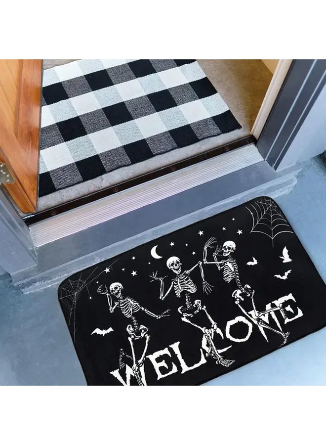 AnyDesign Halloween Dancing Skeletons Doormat Lightweight Non Slip Welcome Entrance Mat Spooky Front Door Rug Floor Mat For Indoor Outdoor Kitchen Bedroom Living Room Decor Variant1 17 X 29 - Image 3