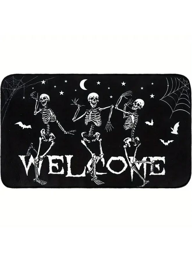 AnyDesign Halloween Dancing Skeletons Doormat Lightweight Non Slip Welcome Entrance Mat Spooky Front Door Rug Floor Mat For Indoor Outdoor Kitchen Bedroom Living Room Decor Variant1 17 X 29 - Image 1