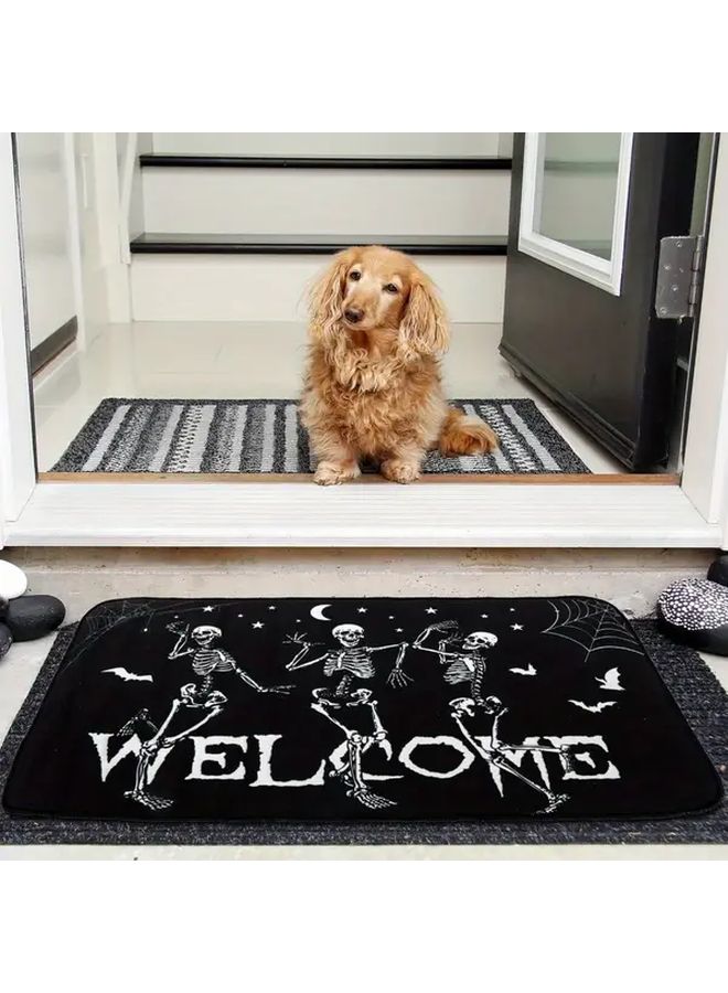 AnyDesign Halloween Dancing Skeletons Doormat Lightweight Non Slip Welcome Entrance Mat Spooky Front Door Rug Floor Mat For Indoor Outdoor Kitchen Bedroom Living Room Decor Variant1 17 X 29 - Image 4