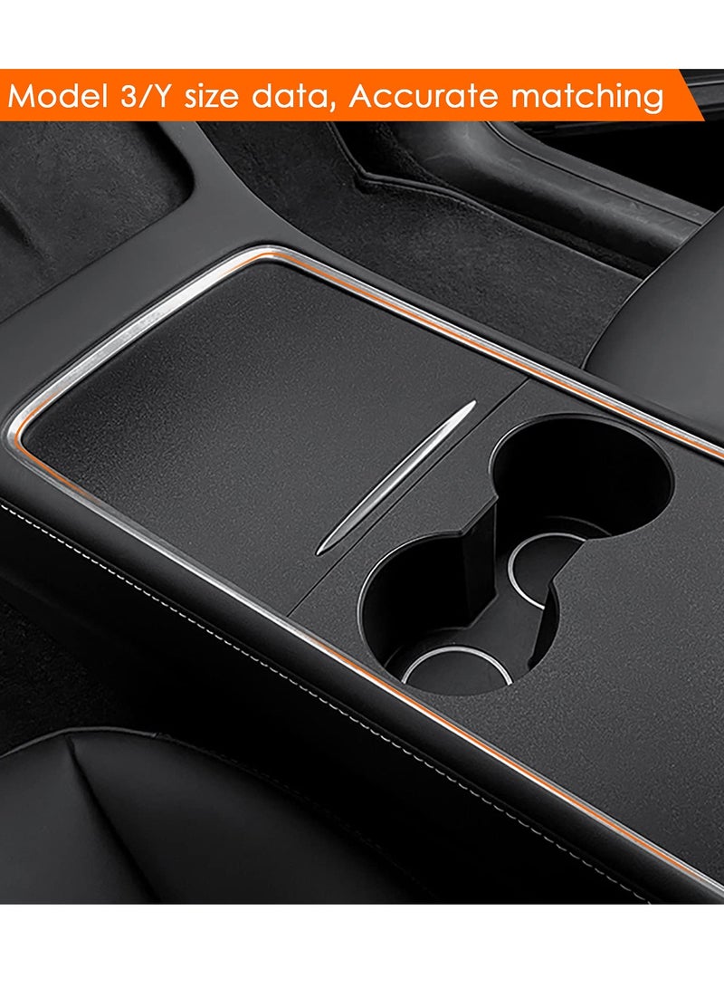 Matte Black Center Console Wrap Kit for Tesla Model 3 / Model Y 2021 - Interior Trim Cover Accessory for Tesla 2021 (Black) - Image 3