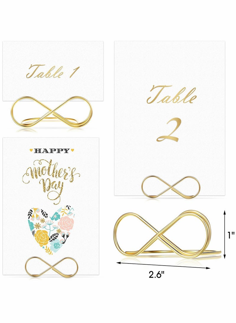 KASTWAVE Bow Shape Table Number Holder Stands Place Card Holder Metal Table Number Stands Name Setting Place Card Holders for Wedding Party Number Paper Menu 10 Pieces - Image 2