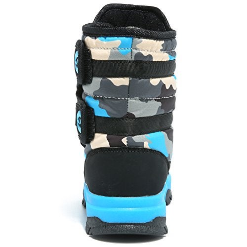 GUBARUN Boys Snow Boots Winter Waterproof Slip Resistant Cold Weather Shoes (Little Kid)-1.5M,Black/Blue - Image 5