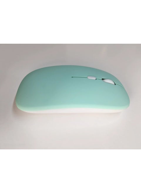Wireless Optical Mouse 1600dpi High Resolution Usb Interface For Laptop Desktop Computer-Color:2.4g + Bluetooth Dual-mode Light Green