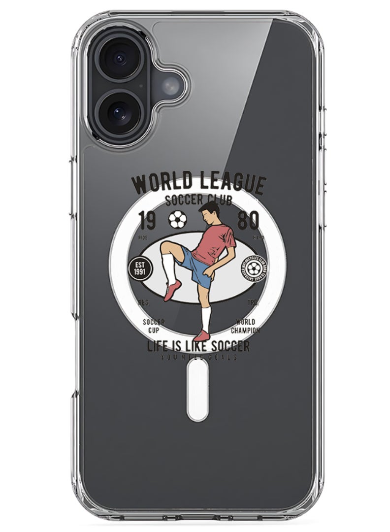 Theodor iPhone 16 Magsafe Magnetic Case Compatible with Wireless Charging, Shockproof Phone Bumper Cover - World league - Image 1