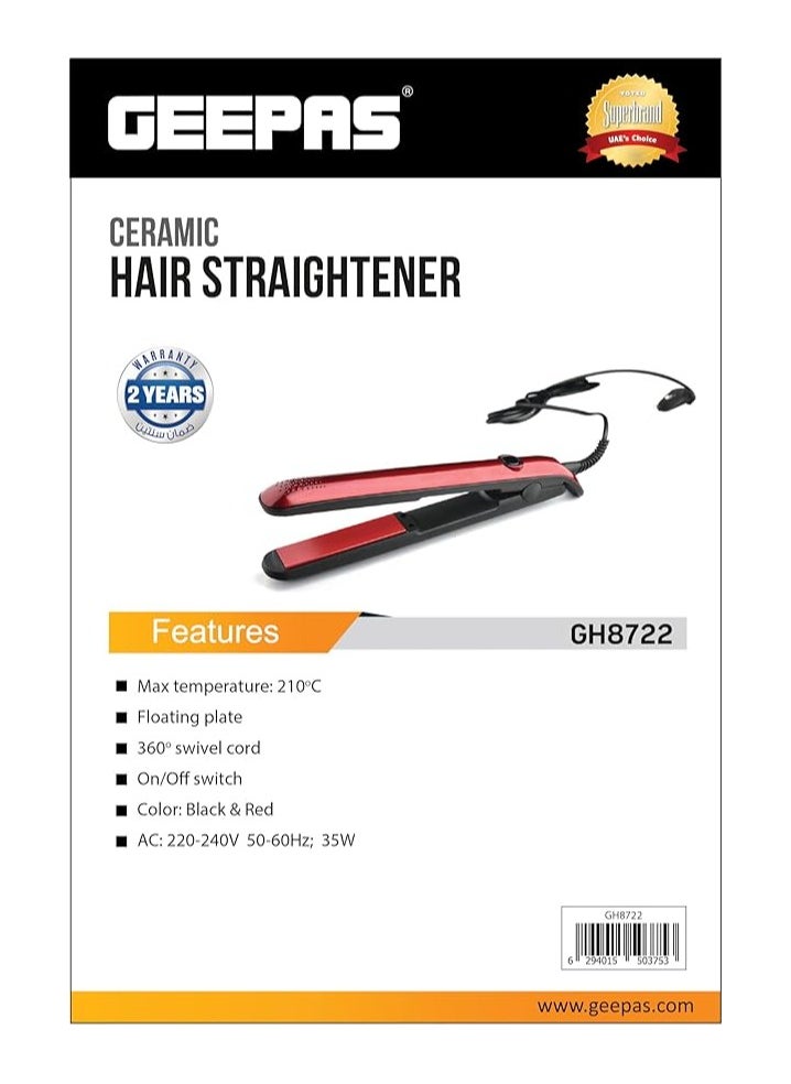GEEPAS Geepas Ceramic Hair Straightener, 35 W  - Image 1