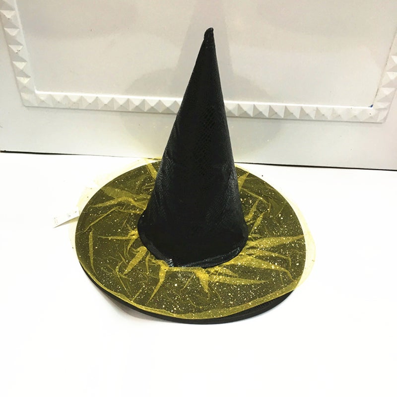 Halloween Hat Kids Adult Prom Party Supplies Cosplay Magician Hat Leather Mesh Witch Hat - Image 4