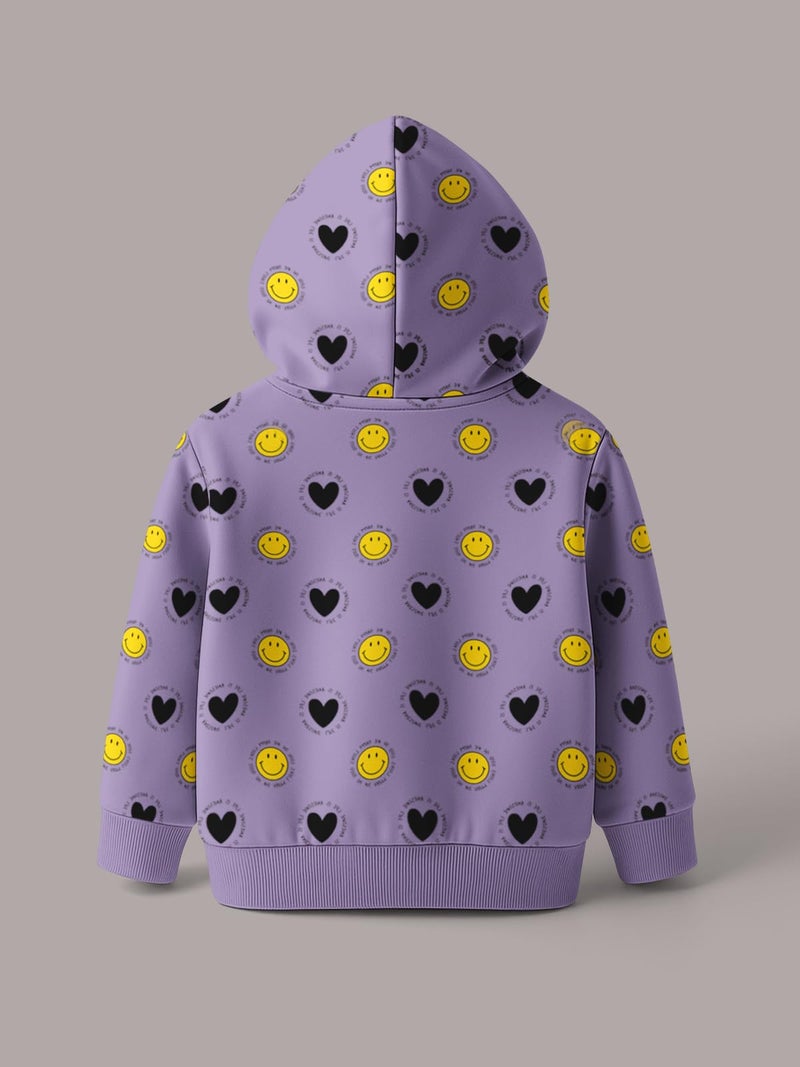 HELLCAT Trendy Cotton Blend Hoodie Sweatshirt for Girls - Pack of 1_Lavender_11-12Years - Image 3
