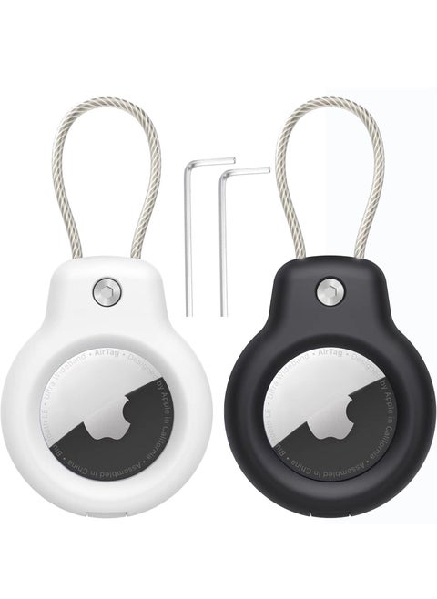 2 Pieces Protective Secure Lock Compatible with AirTag Holder Suitable for Luggage Tag Keychain Accessories