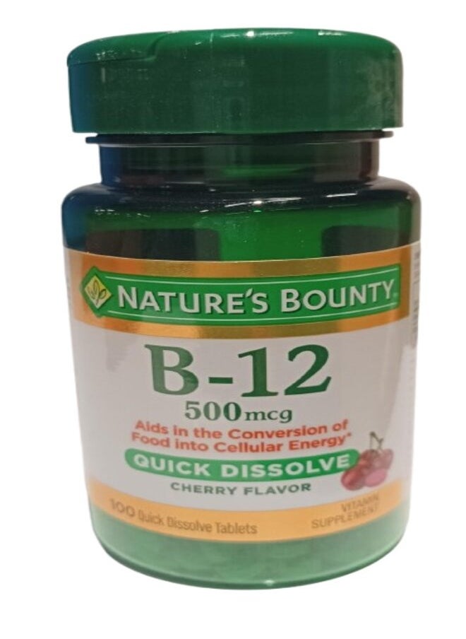 NATURE'S BOUNTY Vit B-12 Sublingual.500.Mcg.100.Tab 