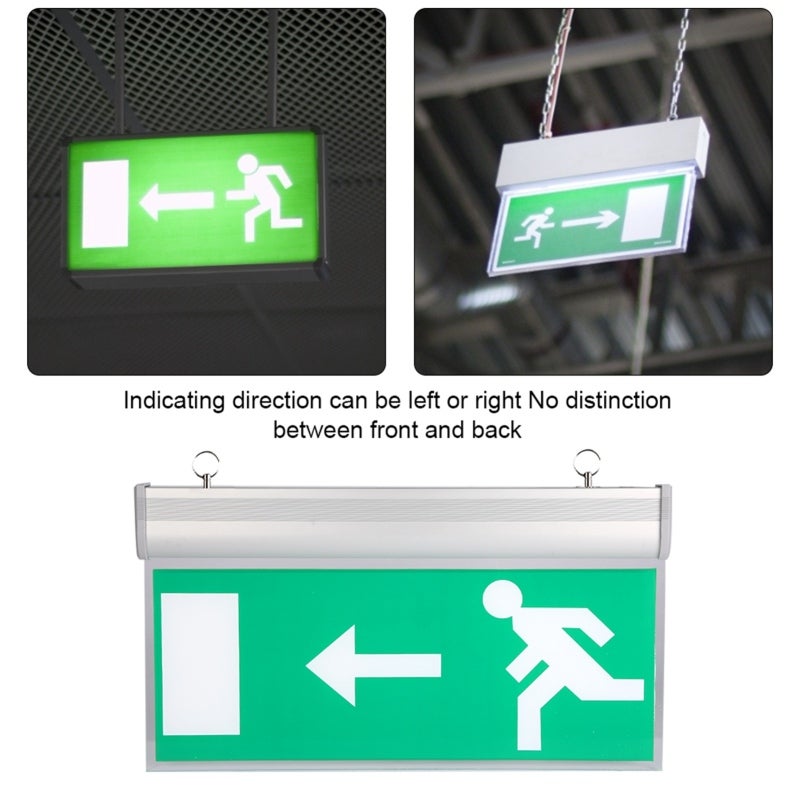 Emergency Sign Lamp: 90+ Minutes Runtime High Bright LED, Wear-Resistant Acrylic - Directional Evacuation Light for Public Buildings, Shopping Malls, Hospitals & Emergency Evacuation Scenarios - Image 3