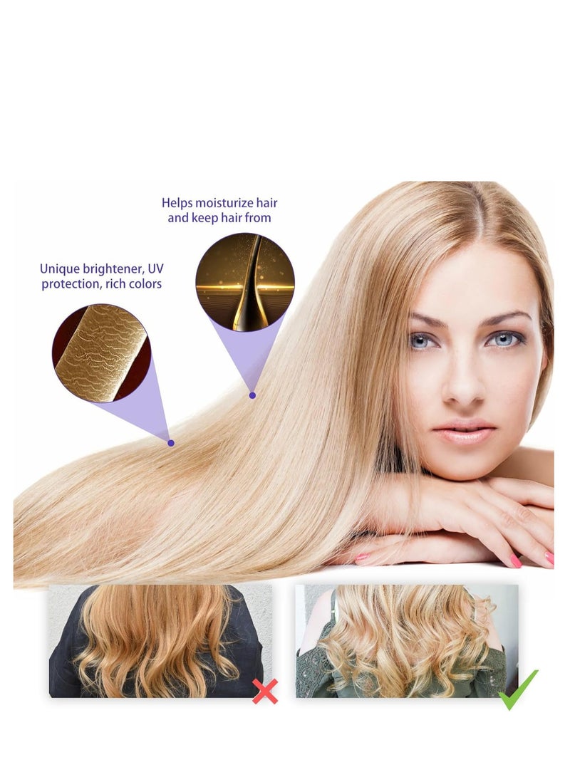 EELHOE Vitamins Keratin Purple Hair Mask - Violet Blue Protein Deep Conditioner Treatment - Toner for Blonde Platinum Silver Gray Ash or Brown Colored Dry and Damaged Brassy Hair, Safe Ultra Smooth Hair 100ml - Image 2