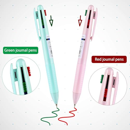 Zonon 6 Pieces Multicolor Ballpoint Pen, 4-in-1 Colored Ballpoint Pen Smooth Retractable Ballpoint Pens 4 Color Pen in One for School Students Classroom Supplies Planner Journaling, Assorted Ink 0.5 mm - Image 5