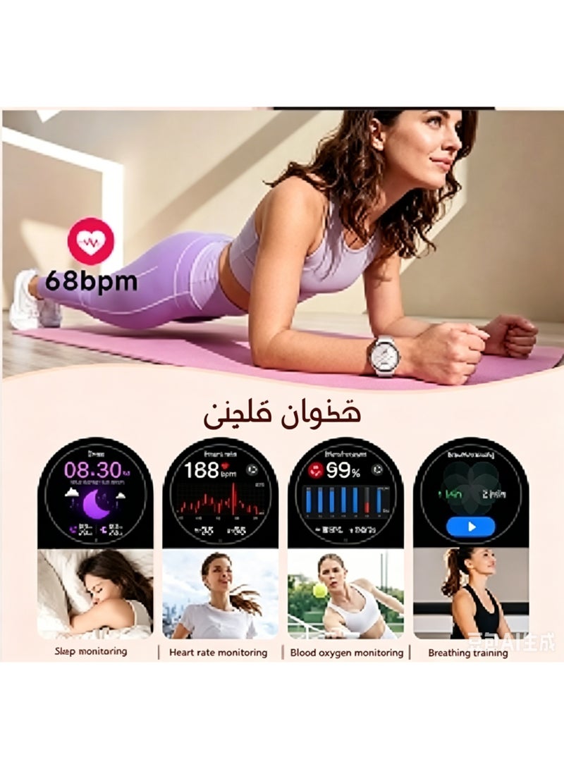 SACOSDING Smart Watch for Women,1.19" AMOLED Touch screen Fitness Tracker, Make/Answer Calls, Heart Rate SpO2 Monitor, IP68 Waterproof, Sleep & Activity Tracking Smartwatch for Android Phones iPhone - Image 4