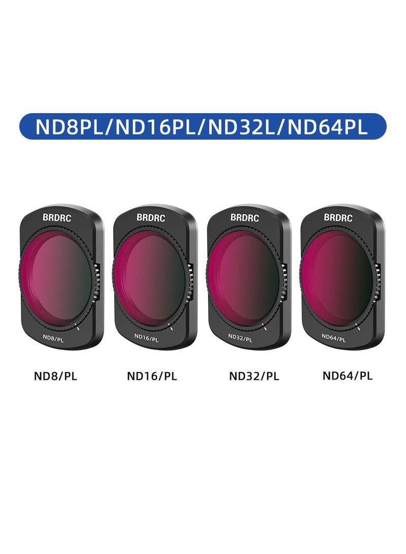 BRDRC ND8PL/ND16PL/ND32PL/ND64PL Camera Filters Compatible with DJI OSMO Pocket 3 – Aluminum Frame, Adjustable CPL, Optical Glass, Nano Coating, Waterproof and Oil-Resistant, Quick Swap ND Filters for Clear Footage - Image 1