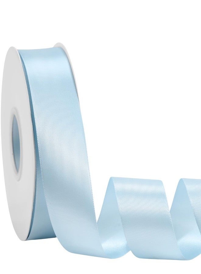 Rokateam Light Blue Ribbon 1 1/2 Inch x 50 Yards – Double Faced Baby Boy Shower Satin Ribbon for Gift Wrapping, DIY Bows & Newborn Party Decor - Image 1