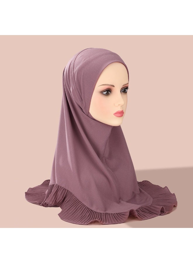 KUYING Single Layer Ruffle Edge Convenient Womens Headscarf 