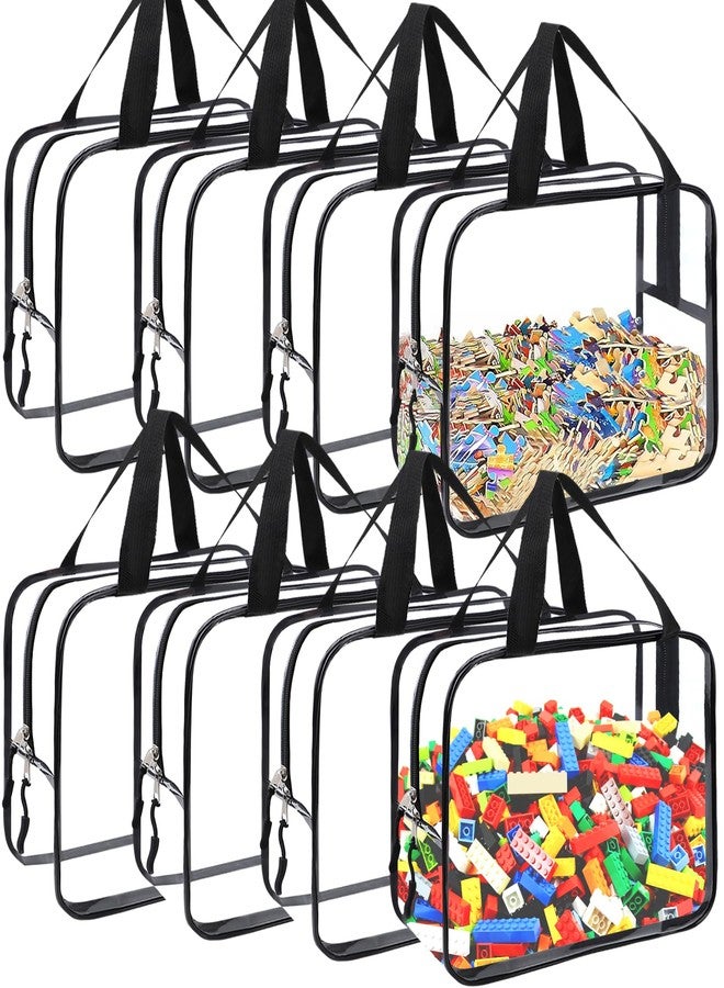 YOPCDJ 8 Packs Large Toy Storage Bags, Reusable Clear PVC Board Game Storage, Toy Storage Organizer Bags with Zipper for Building Blocks, Puzzle and Kids Books - Image 1
