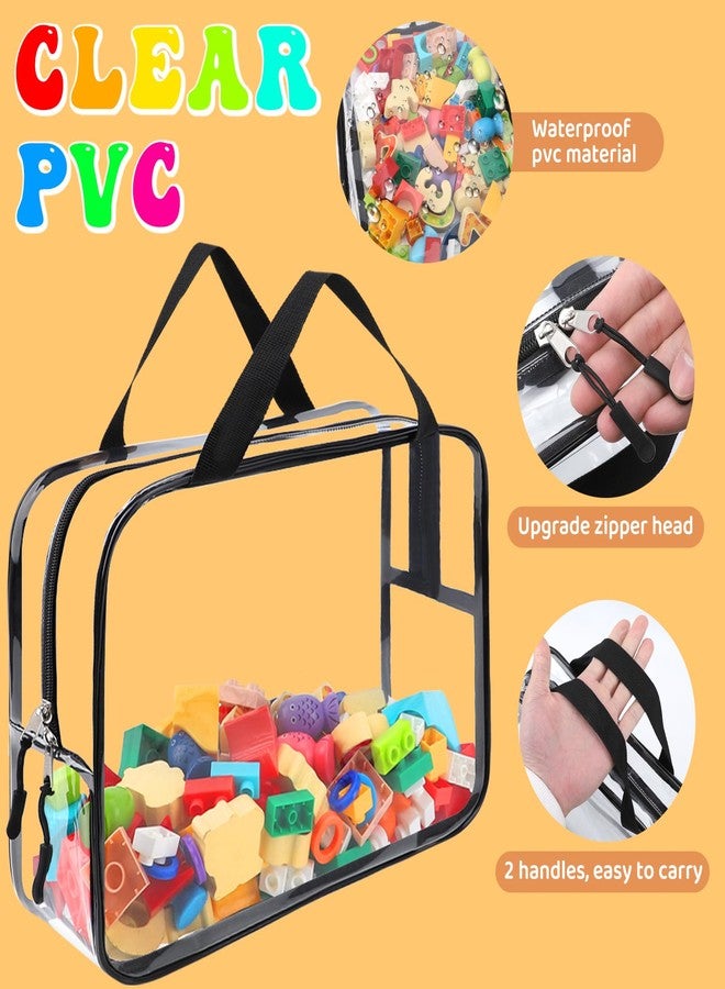 YOPCDJ 8 Packs Large Toy Storage Bags, Reusable Clear PVC Board Game Storage, Toy Storage Organizer Bags with Zipper for Building Blocks, Puzzle and Kids Books - Image 3