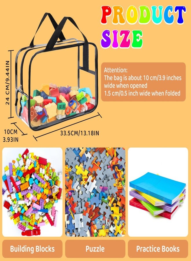 YOPCDJ 8 Packs Large Toy Storage Bags, Reusable Clear PVC Board Game Storage, Toy Storage Organizer Bags with Zipper for Building Blocks, Puzzle and Kids Books - Image 2