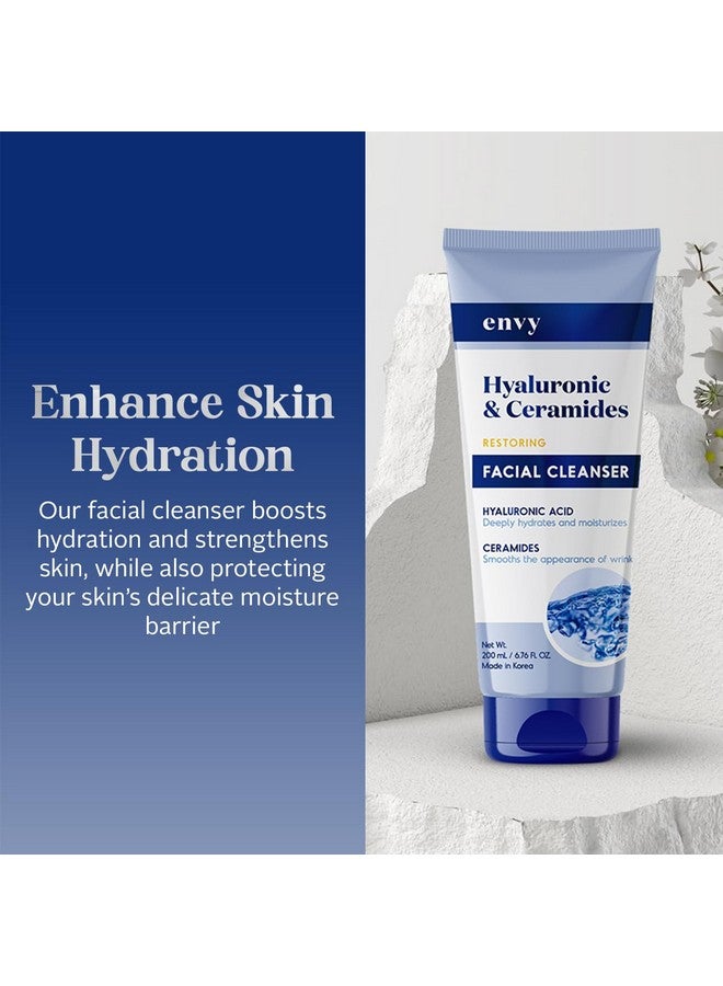 إنفي منظف الوجه إنفي بحمض الهيالورونيك والسيراميد - مرطب ومنعم ومعزز للإشراقة - عناية كورية بالبشرة نظيفة وخالية من القسوة لجميع أنواع البشرة - تم اختباره من قبل أطباء الجلدية - 6.76 أونصة - Image 2