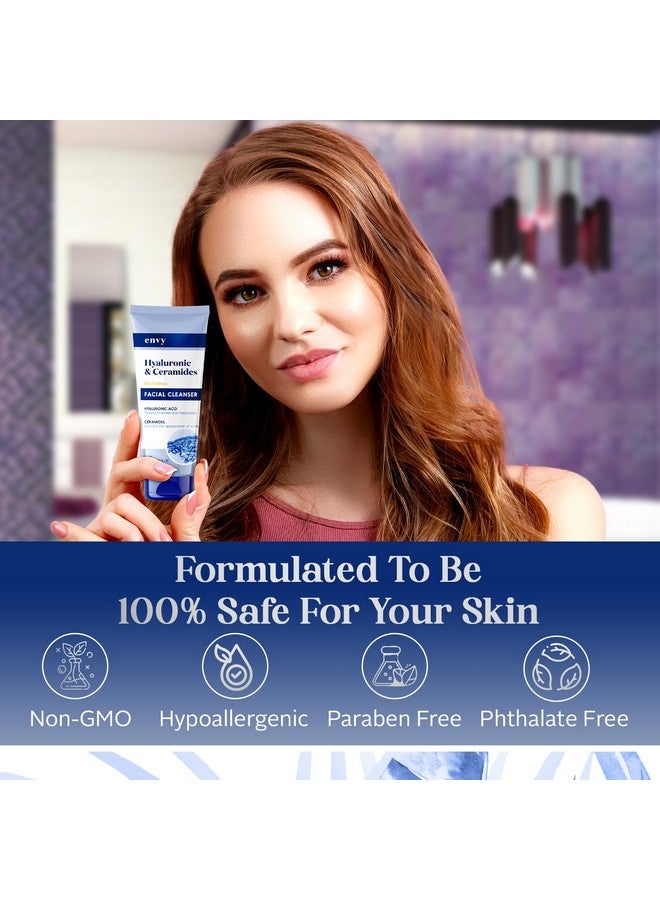 إنفي منظف الوجه إنفي بحمض الهيالورونيك والسيراميد - مرطب ومنعم ومعزز للإشراقة - عناية كورية بالبشرة نظيفة وخالية من القسوة لجميع أنواع البشرة - تم اختباره من قبل أطباء الجلدية - 6.76 أونصة - Image 5