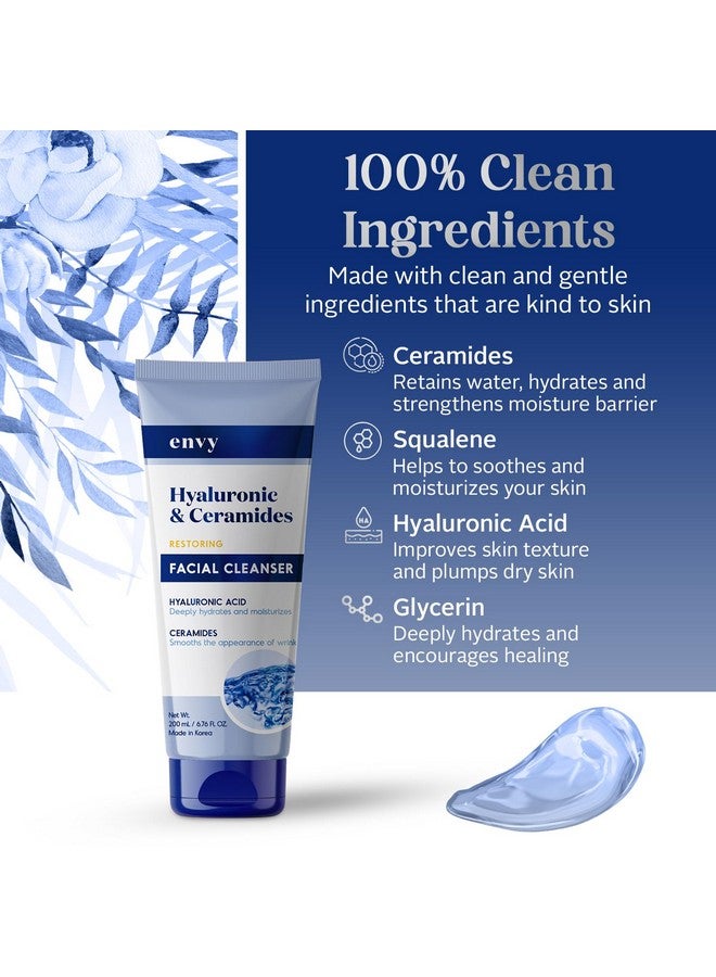 إنفي منظف الوجه إنفي بحمض الهيالورونيك والسيراميد - مرطب ومنعم ومعزز للإشراقة - عناية كورية بالبشرة نظيفة وخالية من القسوة لجميع أنواع البشرة - تم اختباره من قبل أطباء الجلدية - 6.76 أونصة - Image 4