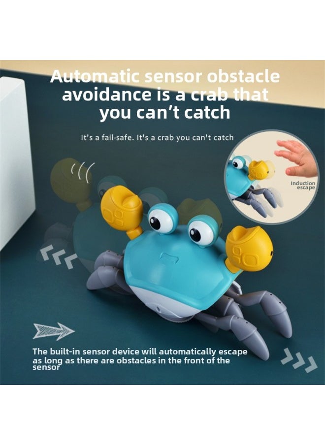 Crab Toys Children's Hand Gesture Electric Crab Toys-Color:Upgraded [sound And Light Electric Sensor] Crab-green [rechargeable Type-c Socket] Can Turn Off The Music Separately (english Color Box)