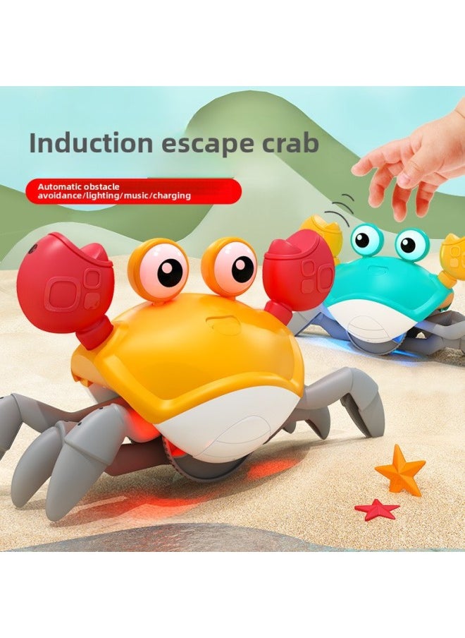 Crab Toys Children's Hand Gesture Electric Crab Toys-Color:Upgraded [sound And Light Electric Sensor] Crab-green [rechargeable Type-c Socket] Can Turn Off The Music Separately (english Color Box)