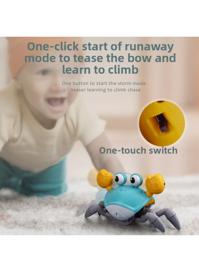 Crab Toys Children's Hand Gesture Electric Crab Toys-Color:Upgraded [sound And Light Electric Sensor] Crab-green [rechargeable Type-c Socket] Can Turn Off The Music Separately (english Color Box)