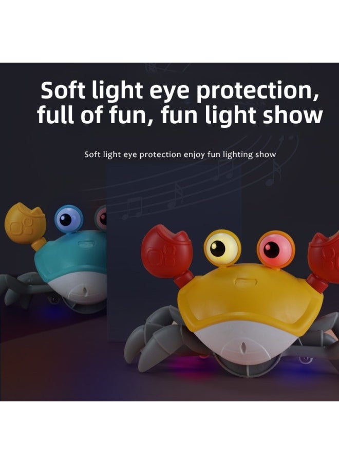 Crab Toys Children's Hand Gesture Electric Crab Toys-Color:Upgraded [sound And Light Electric Sensor] Crab-green [rechargeable Type-c Socket] Can Turn Off The Music Separately (english Color Box)
