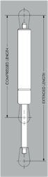 Suspa C16-17566 19.7" Gas Prop/Strut 150 lbs - Set of Two - Image 3