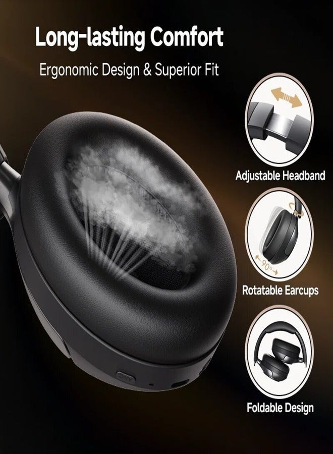 عربست سماعات رأس H3 PRO فوق الأذن، إلغاء ضوضاء نشط 50 ديسيبل مع أوضاع متعددة، صوت لاسلكي عالي الدقة بتقنية LDAC، وقت تشغيل يصل إلى 55 ساعة، معادل صوت مخصص عبر التطبيق - Image 5