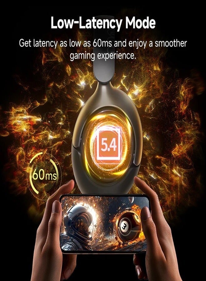 عربست سماعات رأس H3 PRO فوق الأذن، إلغاء ضوضاء نشط 50 ديسيبل مع أوضاع متعددة، صوت لاسلكي عالي الدقة بتقنية LDAC، وقت تشغيل يصل إلى 55 ساعة، معادل صوت مخصص عبر التطبيق - Image 3